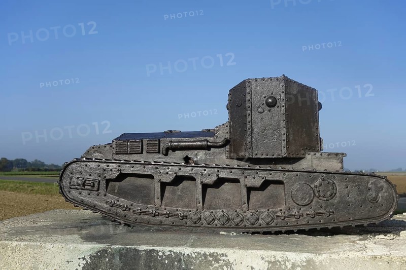 Model of WWI Medium Mark A Whippet at the Tank Corps Memorial
