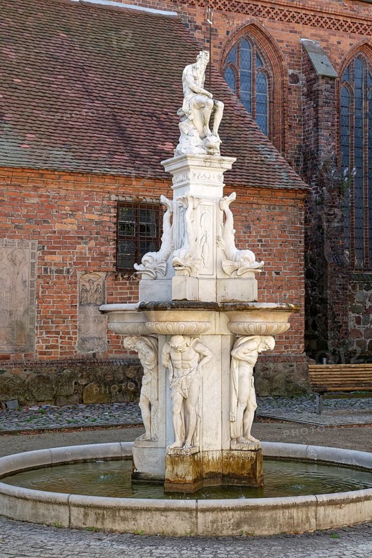 The Neptune Fountain in front of St. Nikolai's Church in Osterburg