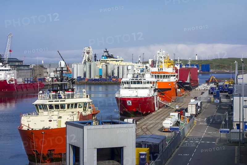 Vessels docked in the Aberdeen port