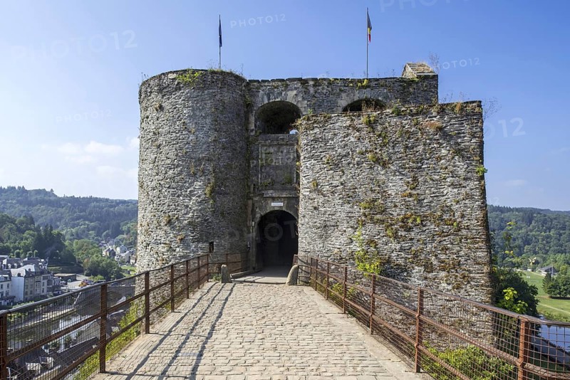Entrance gate of the medieval Chateau de Bouillon Castle
