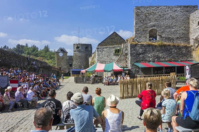 Tourists watching falconry