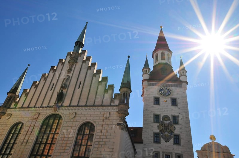 Old town hall in Munich in the backlight