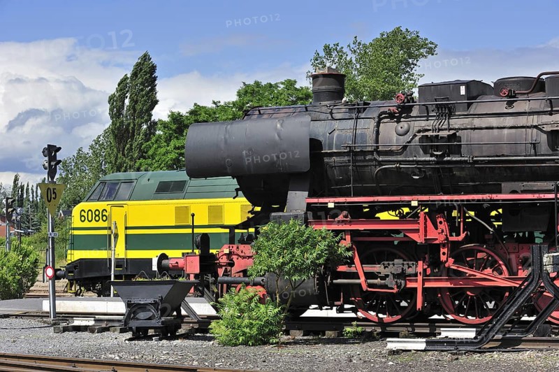 Steam train at the depot of the Chemin de Fer a Vapeur des Trois Vallees at Mariembourg