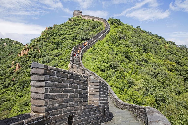 Restored Great Wall of China and watchtower at the Juyong Pass