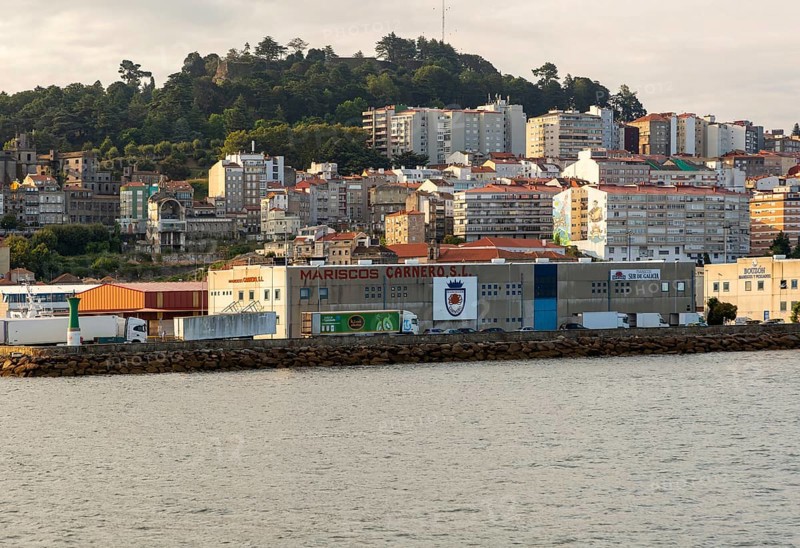 Mariscos Carnero fish farming seafood processing buildings on quayside of port