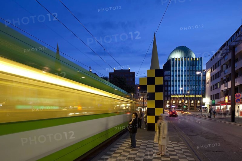 Tram at tramstop at the Steintorplatz in Hannover