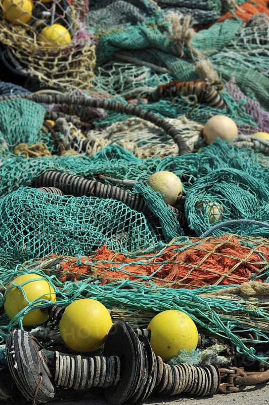 Fishing nets on the quay at Guilvinec harbour
