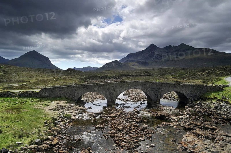 The Old Sligachan Bridge with view over Sgurr nan Gillean and the Red and Black Cuillins