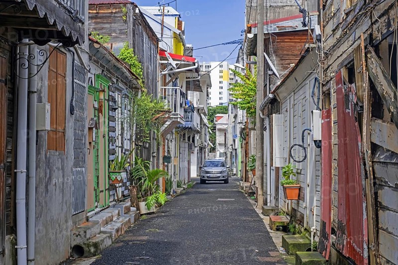 Alley in the old French colonial city centre of Pointe-a-Pitre