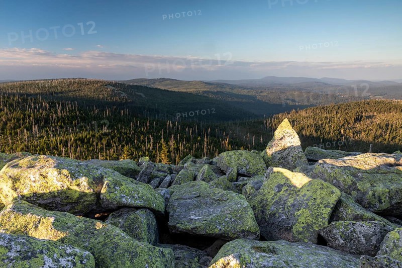 Sunset with view from the Lusen