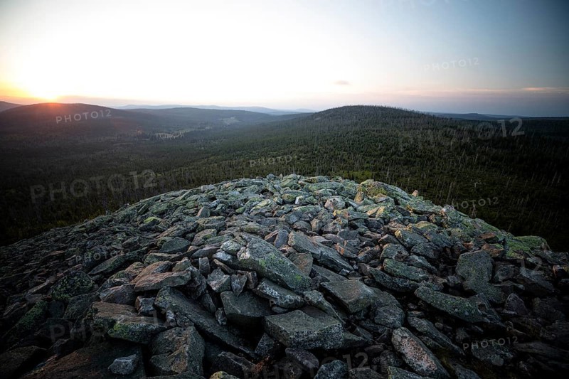Sunset with view from the Lusen