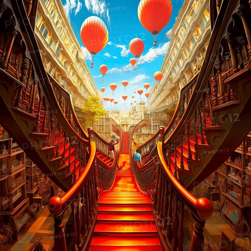 Stairs leading to a fairyland world