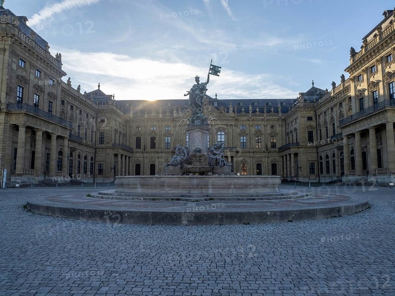 Sunrise in front of the Wuerzburg Residenz