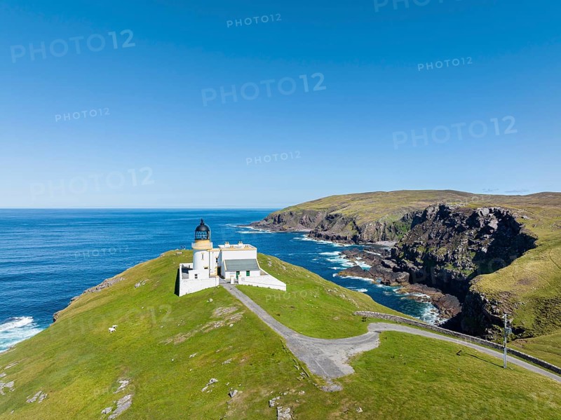 Aerial view of the lighthouse at Stoer Head