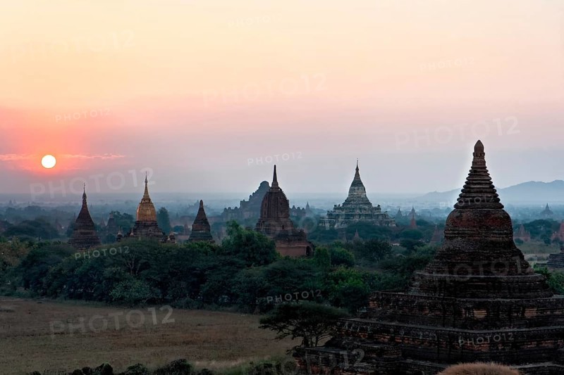 Pagodas and Evening Sun