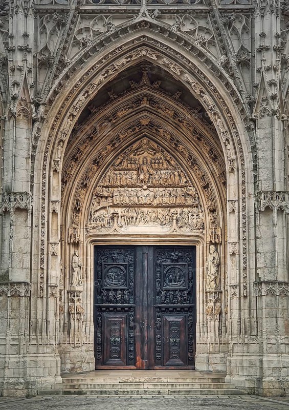 Saint Maclou Church entrance door