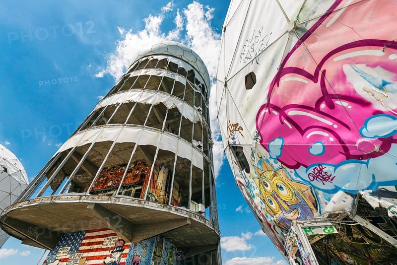 Graffiti on the former US wiretap on Teufelsberg in Grunewald