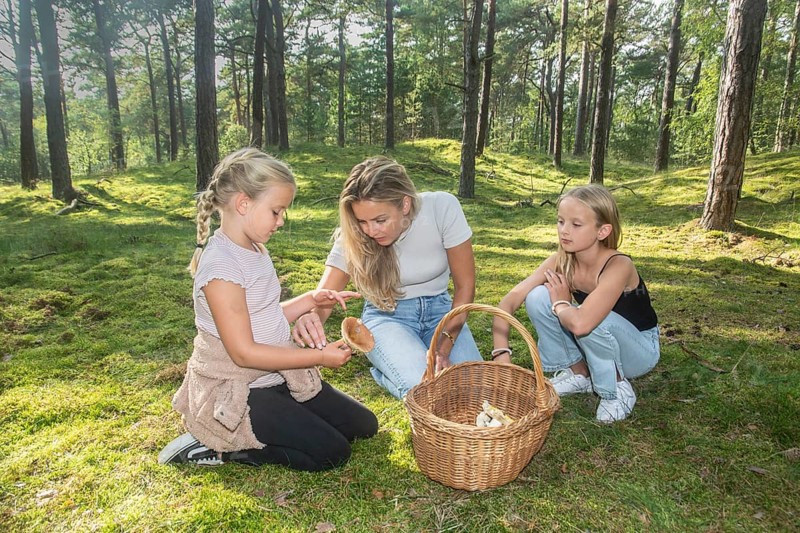 Blonde woman with two girls