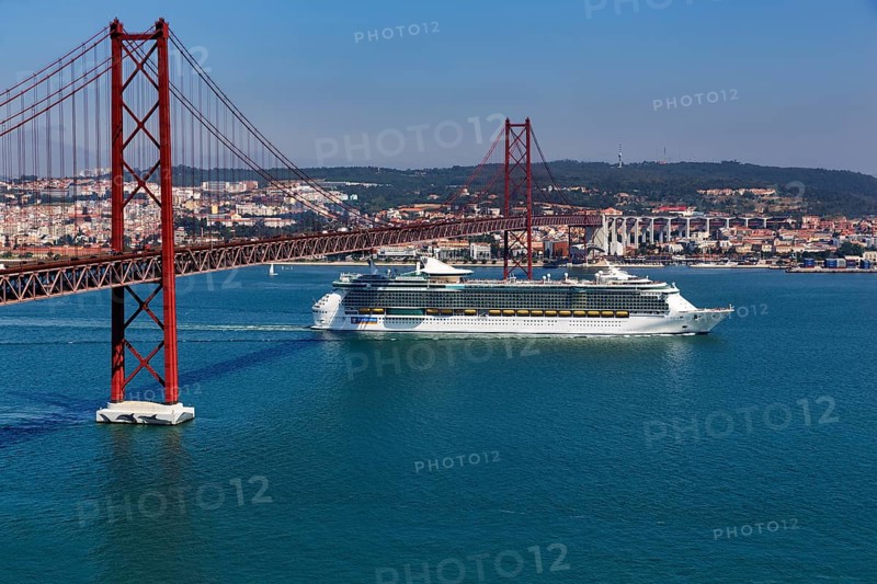 Cruise ship underway on the River Tagus