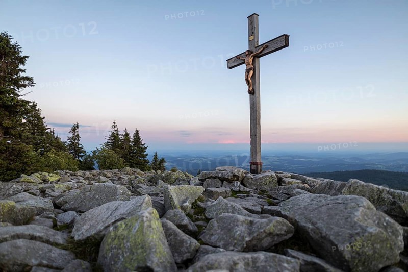 Sunset with view from the Lusen
