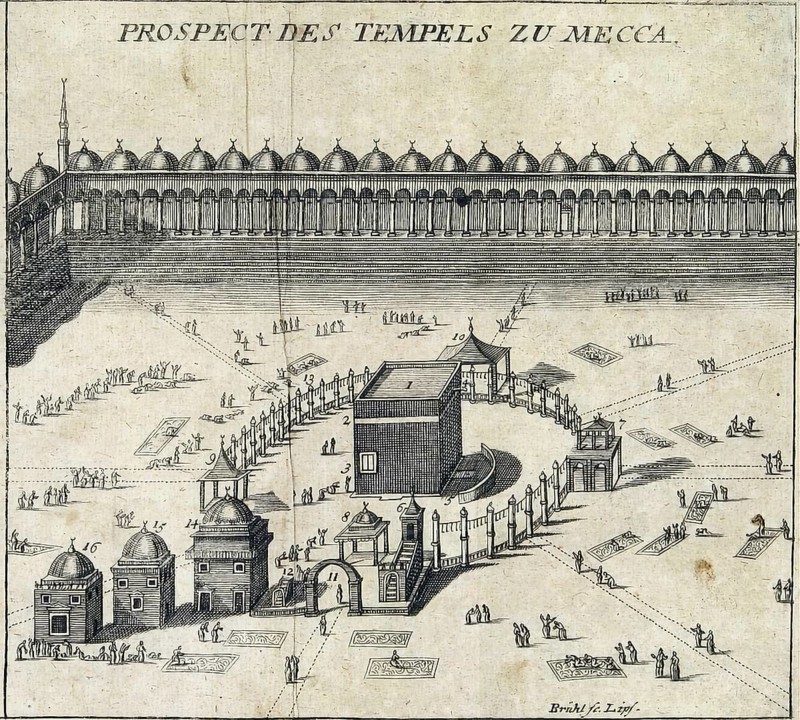The Kaaba in Mecca after an illustration from a Koran