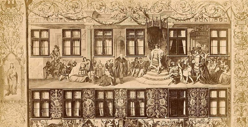 Fresco on a facade of the former home of Hans Jakob Fugger in Augsburg