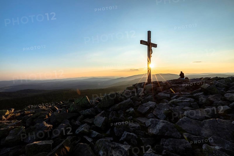 Sunset with view from the Lusen