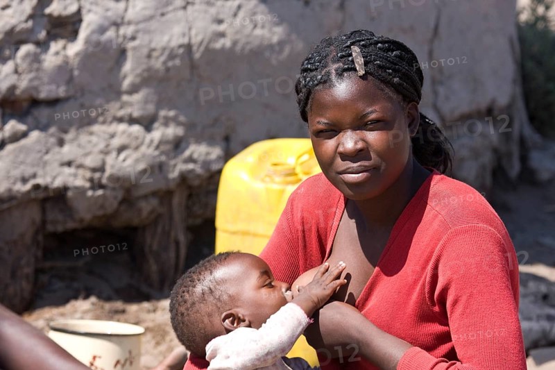 African woman breastfeeding her baby