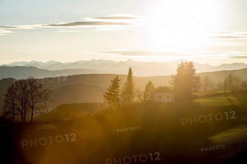 Backlit mountains