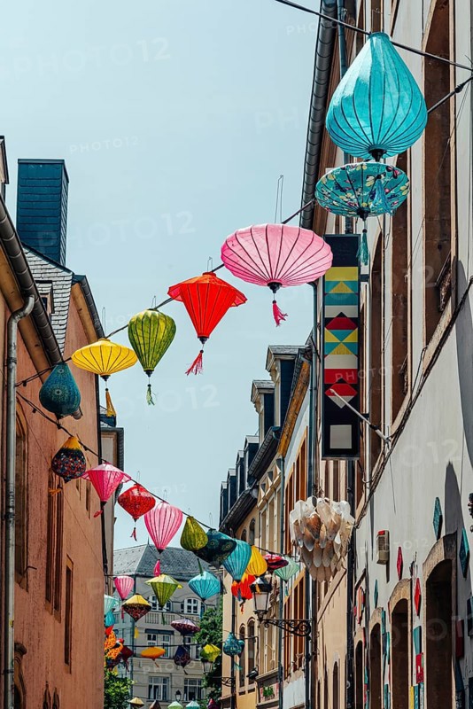 Chinese lanterns in Rue du St. Esprit