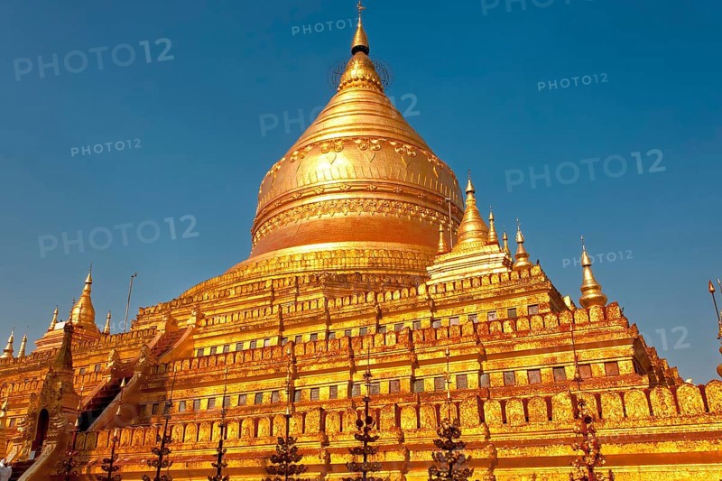 Magnificent temple with golden dome