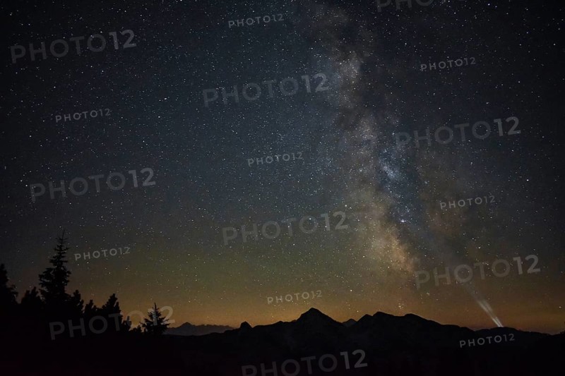 Starry sky with the Milky Way above the Sonntagshorn