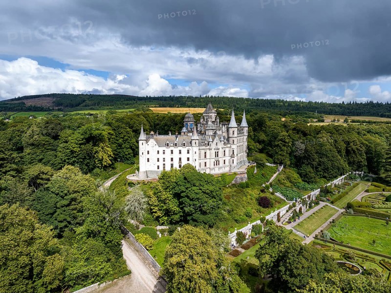 Aerial view of Dunrobin Castle
