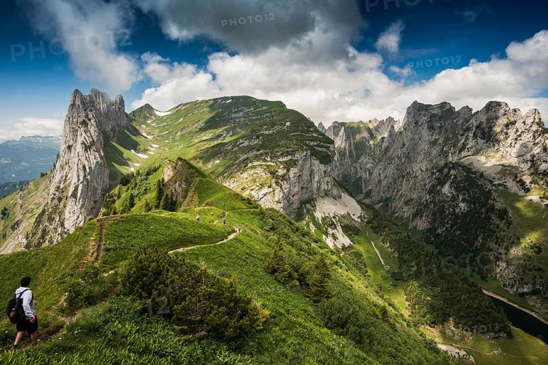 Steep mountains and clouds