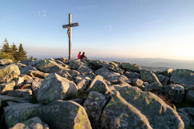 Sunset with view from the Lusen