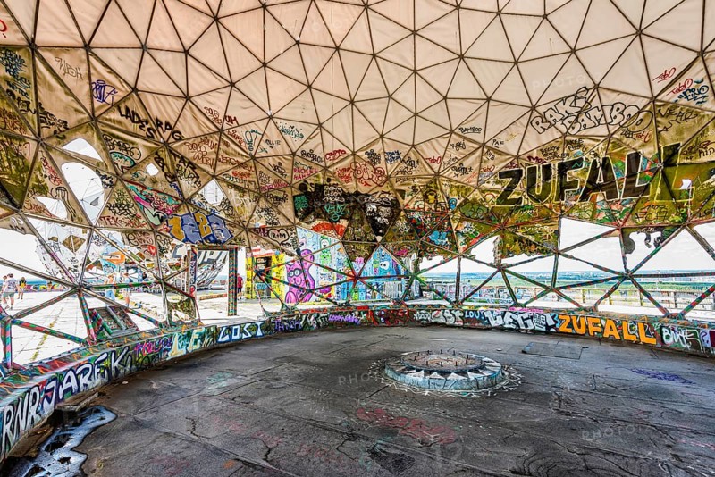 Graffiti on the former US wiretap on Teufelsberg in Grunewald