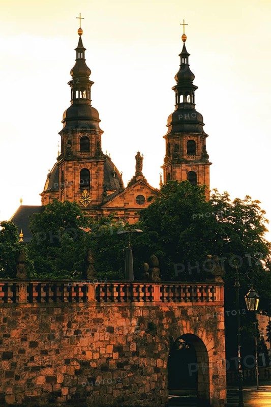 Old city wall behind Fulda Cathedral