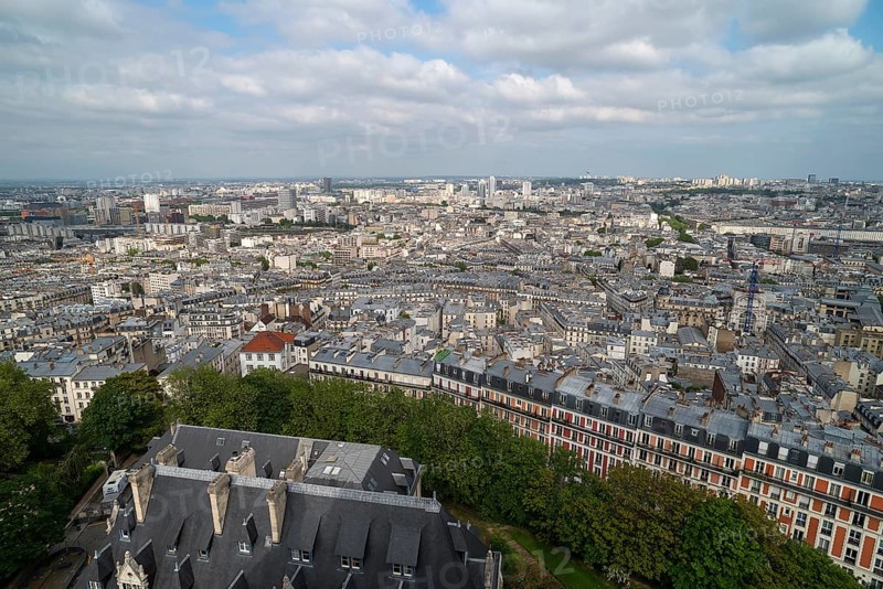 View of Paris from the tower of the Sacre-Coeur de Motmartre Basilica