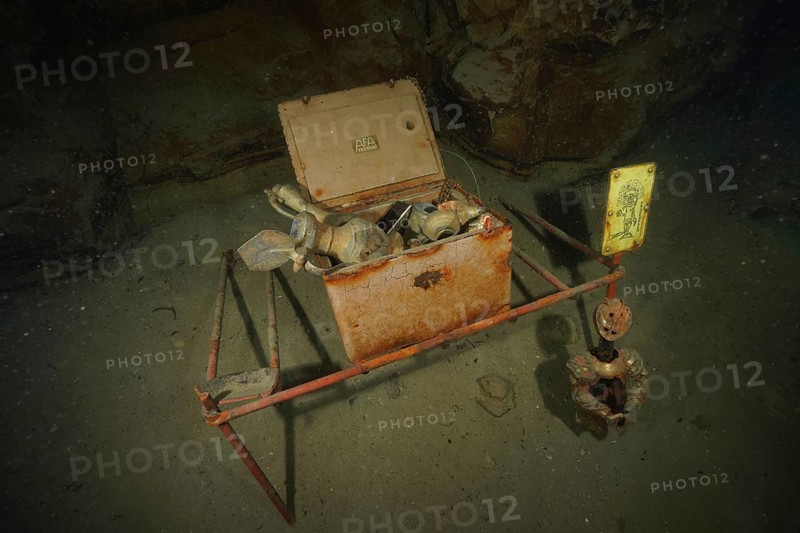Treasure chest on the lake bottom