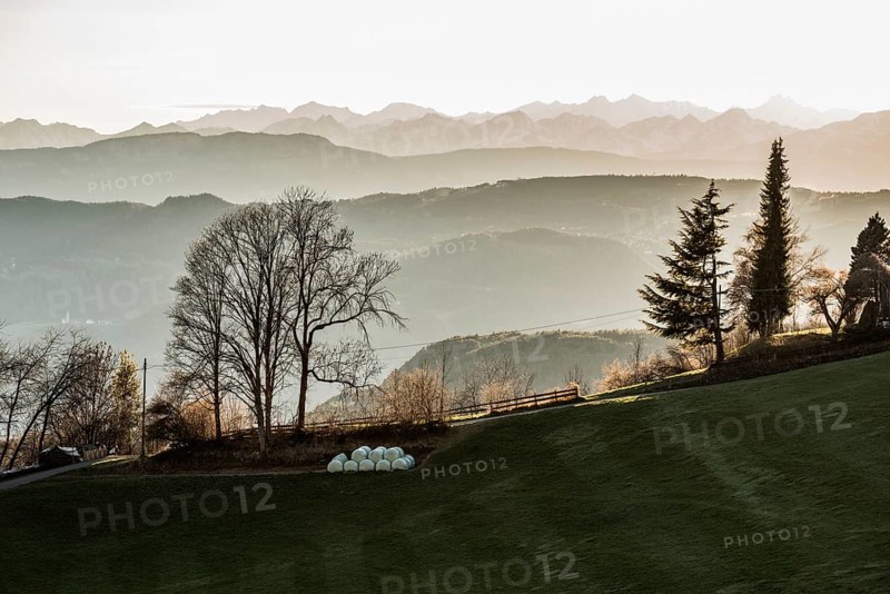 Backlit mountains