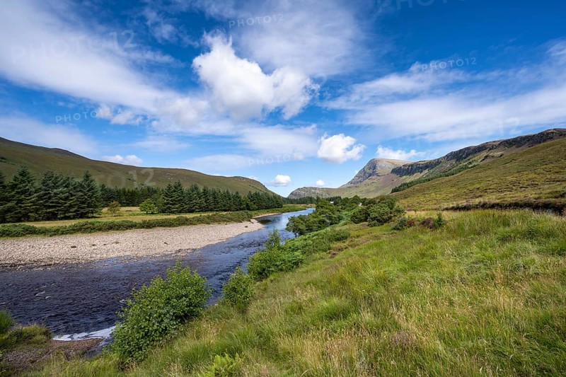 The Strathmore River near Alltnacaillich in the Scottish Highlands
