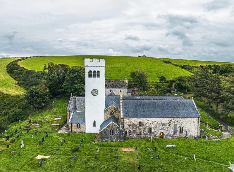 St James the Great Church from a drone