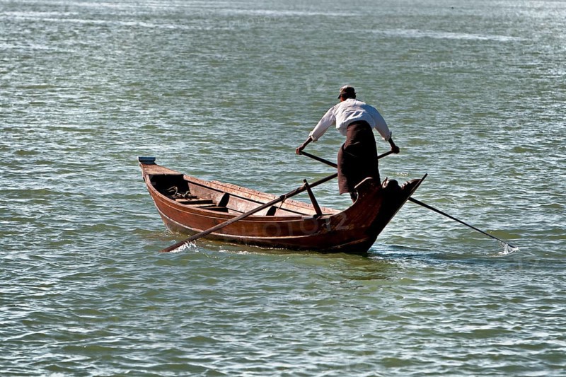 Boat in the Ayeyarwady Irrawaddy Delta