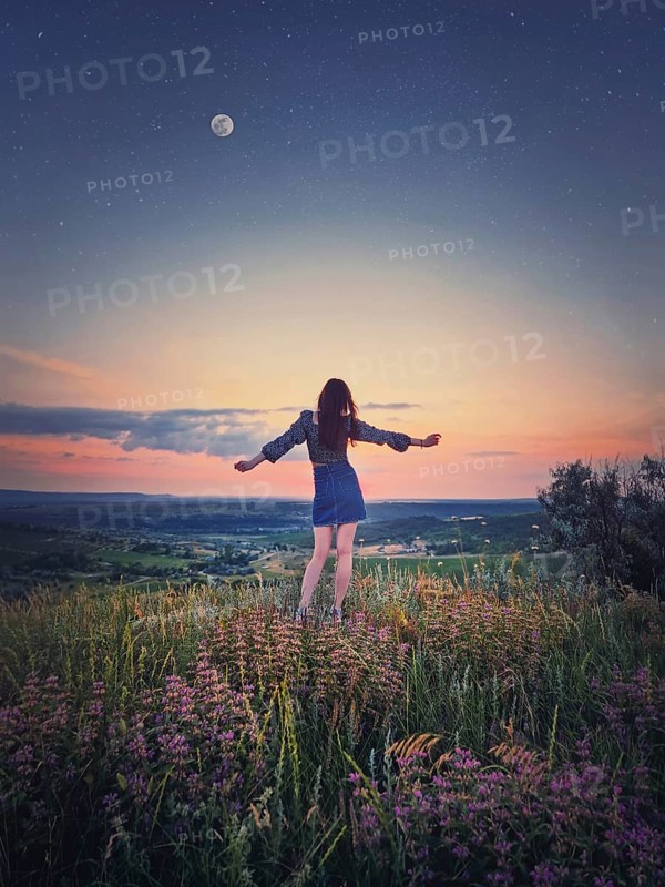 Wild and free youth concept with a relaxed girl