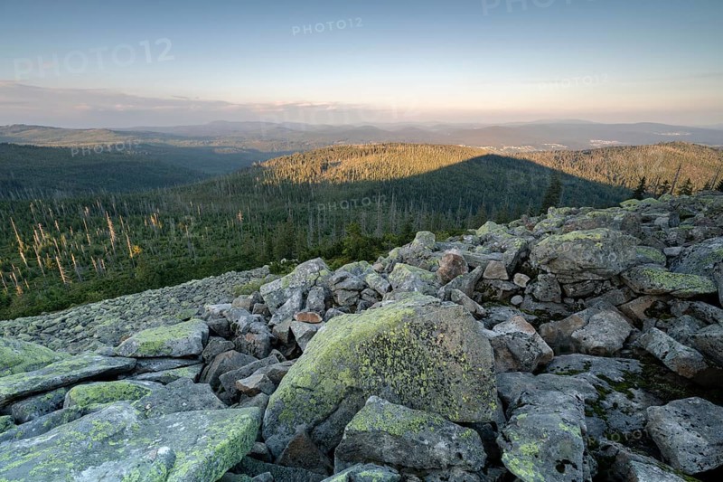 Sunset with view from the Lusen