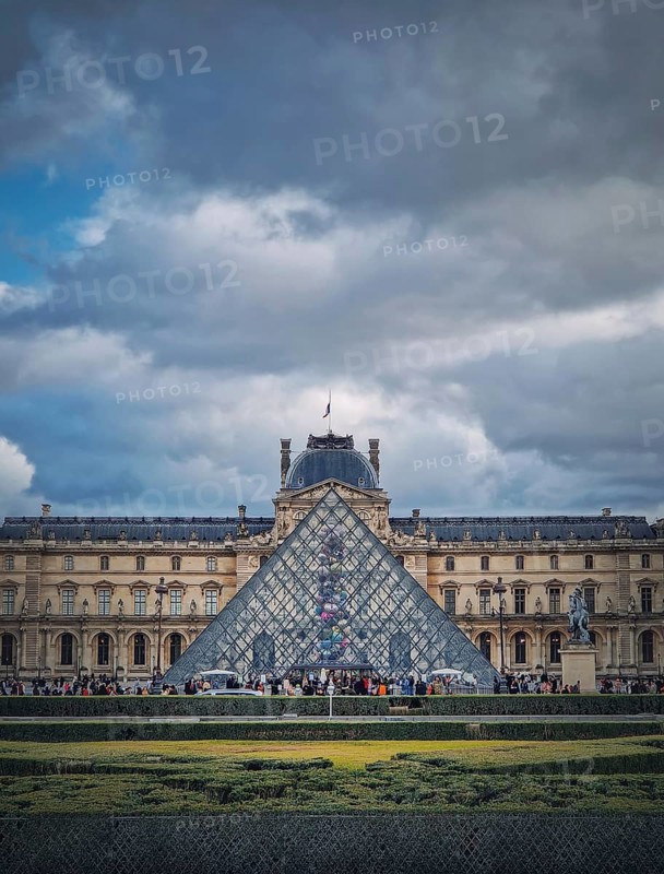 Outdoors view to the Louvre Museum in Paris