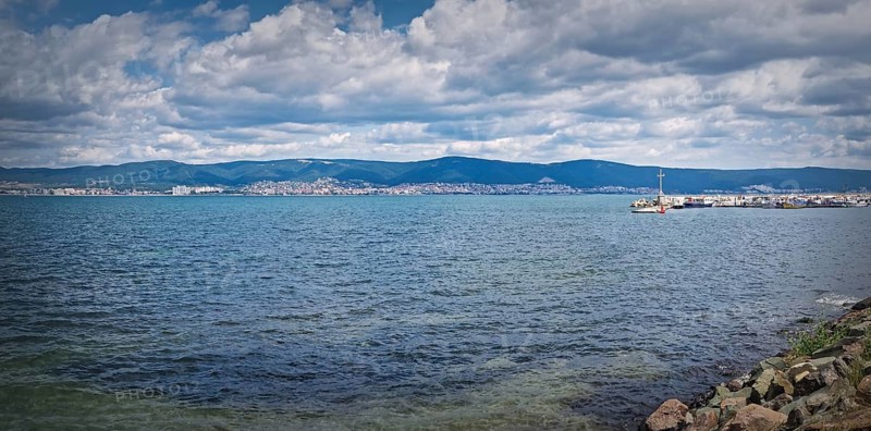 Bulgarian Black Sea coastline resorts with view from the Nessebar island