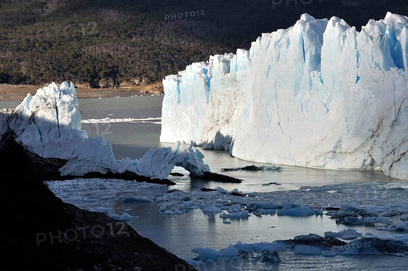 Top of Perito Moreno Glacier with the remains of the last breakthrough of Brazo Rico