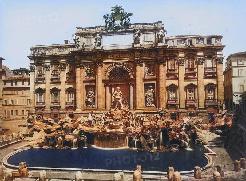 The Trevi Fountain in Rome c. 1860