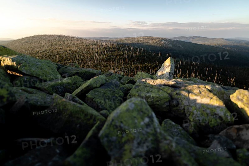Sunset with view from the Lusen